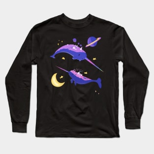 Space Narwhal Long Sleeve T-Shirt